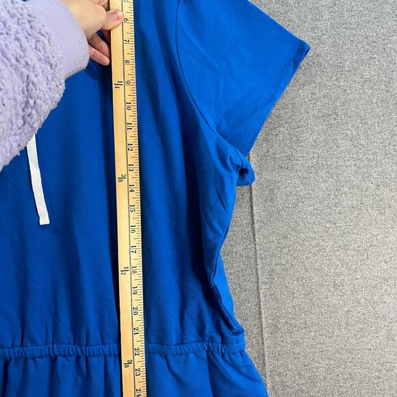 J Jason Wu Regular French Terry Short Sleeve Hoodie Dress Sapphire Size 2X - Picture 8 of 13